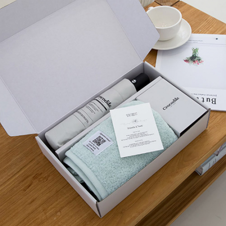 크로커다일 3단 레터링 암막 전자동 우산+시그니처 호텔 수건 [판촉물 답례품 기념품 선물세트] #6