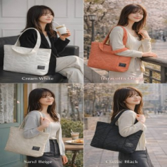 핸드 에코백 (모던퀼팅/에코토트백/데일리가방/가벼운숄더백)