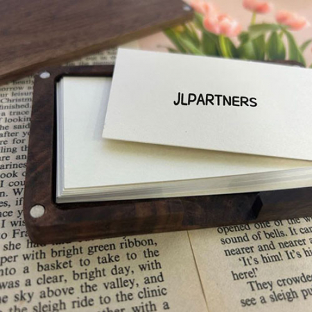 모던 우드 명함꽂이 명함케이스 보관함 각인 #2