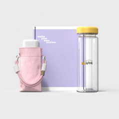루티네 웰컴키트 선물세트 미니백 스트랩 5단 양우산+에코젠 마이보틀 500ml
