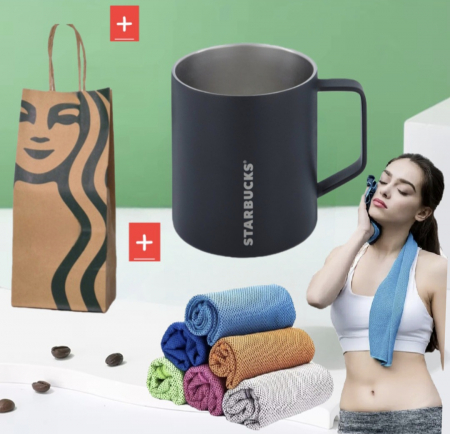 스타벅스 스탠머그컵 473ml+기능성 타월+종이 쇼핑백 선물세트 #2