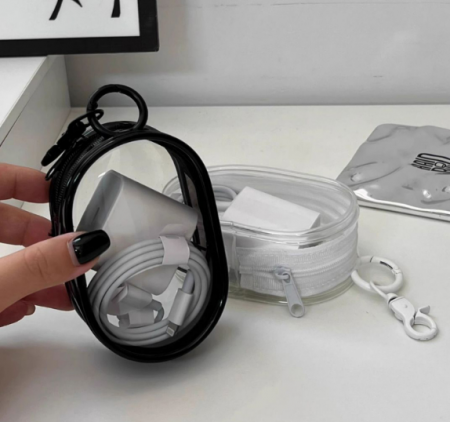 충전기 PVC 미니 파우치 다용도 케이블 정리 수납 가방 보관 소품 #2