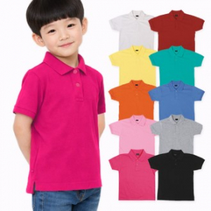 아동용 키즈 어린이 40수 연사 순면 PK 폴로 카라 반팔 긴팔 티셔츠