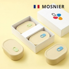 모스니에 실리콘용기250ml 500ml세트+싸바리케이스