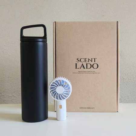 센트라도 포켓 미니선풍기+타임 핸들 텀블러 세트 #2