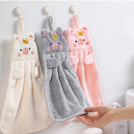 [Blossom] 돼지 캐릭터 자수 핸드타월 1P #2