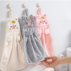 [Blossom] 돼지 캐릭터 자수 핸드타월 1P