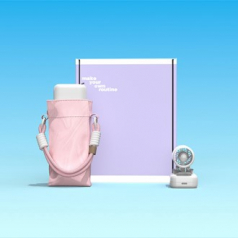 루티네 웰컴키트 선물세트 핸즈프리 클립형 초미니 선풍기+미니백 스트랩 5단 양우산