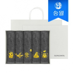 송월타월 황금복자수 기념타올 5매 선물세트+쇼핑백 개업 축하 감사 답례품