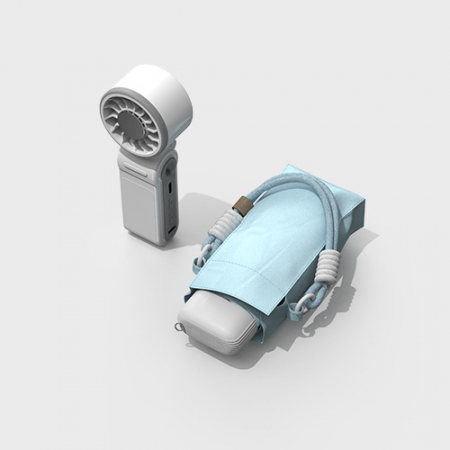 루티네 웰컴키트 선물세트 폴더블 휴대용 쿨링 선풍기+미니백 스트랩 5단 양우산 #3