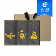 송월타월 황금복자수 기념타올 3p 크라프트 선물세트 개업 축하 감사 답례품