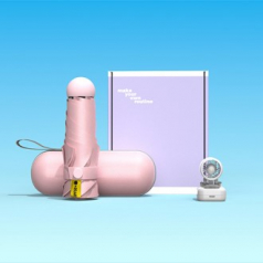 루티네 웰컴키트 선물세트 핸즈프리 클립형 초미니 선풍기+머쉬룸 5단 양우산