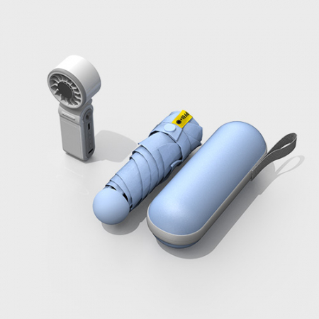 루티네 웰컴키트 선물세트 폴더블 휴대용 쿨링 선풍기+머쉬룸 5단 양우산 #3