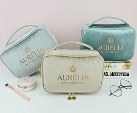 고급 벨벳 화장품 파우치 로고 인쇄 각인가능 #3