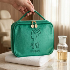 고급 벨벳 화장품 파우치 로고 인쇄 각인가능