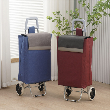 (Blossom) 스퀘어 배색 분리형 접이식 장바구니 캐리어 1P #2