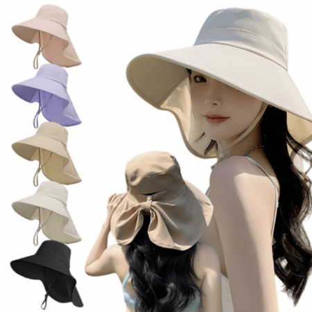 햇빛차단벙거지모자 프릴사파리모자 여성휴양지모자 #2