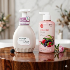 아이깨끗해 프리미엄 클린 비건 핸드워시 450ml + 애경 순샘 프레시베리 주방세제 510g
