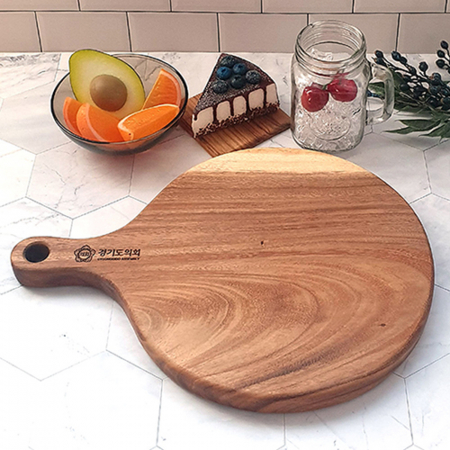 백야드 레인트리 핸들 원형 도마 #2