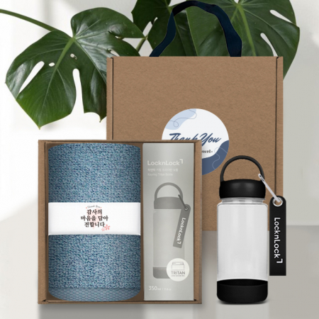 송월타올 모던라이프 핸들패키지 선물세트 NO.1 (호텔수건 130G 30수 1매+락앤락 키링 보틀 1개+띠지+스티커) #2