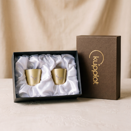 쿠플라트 국산 변온 황동소주잔 2구 SET #4