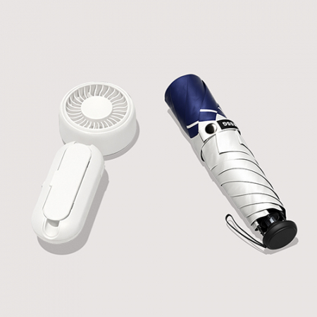 BS007 테스지 프라임모노 초경량 미니 우양산 암막 3단 양우산 여행 선물세트+휴대용 핸디 우산애착 선풍기 #5