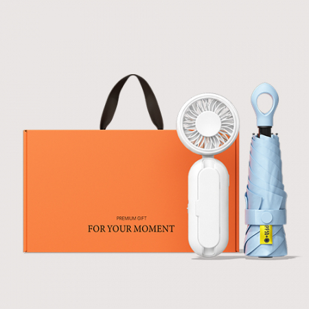 BS009 초경량 멀티고리 5단 우양산 암막 미니 양우산 여행 선물세트+휴대용 핸디 우산애착 선풍기 #2