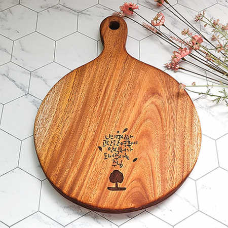 모멘트 마호가니 원형 플레이팅 도마 #2