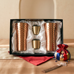 쿠플라트 소맥세트 황동맥주잔(대) 황동소주잔 4구 SET