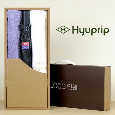 협립 2단 엠보 바이어스 자동우산 +협립호텔코마170타월 2P-세트 #2