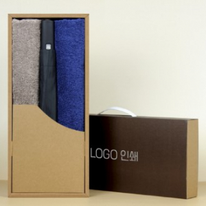 가르시아 2단 블랙 자동우산 +코마40수200호텔타월 2P-세트