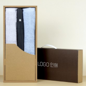 가르시아 2단 블랙 자동우산 +코마40수180호텔타월 2P-세트