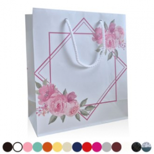 쇼핑백 4호 핑크로즈220x100x250mm