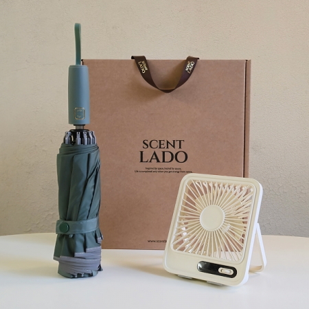 센트라도 B 베이직 10k 3단 거꾸로 자동 우산+탁상용 슬림선풍기 세트 #2