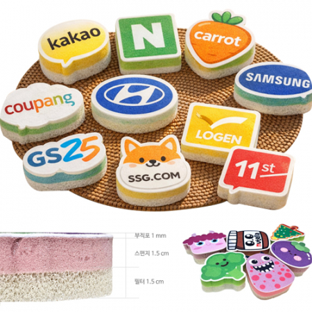 [캐릭터 수세미] 수세미 제작주문/1000개 이상/굿즈수세미/스폰지수세미 행주 #3