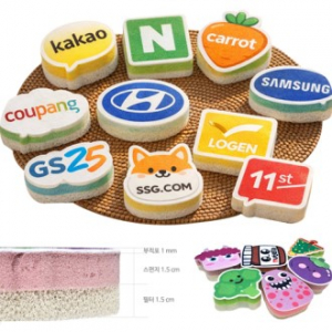 [캐릭터 수세미] 수세미 제작주문/1000개 이상/굿즈수세미/스폰지수세미 행주