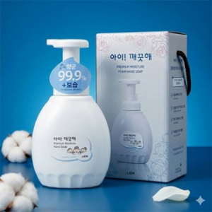 프리미엄 친환경 핸드워시 아이깨끗해모이스처 450ml 힐링코튼향 + 정품 끈케이스  추가 별도문의