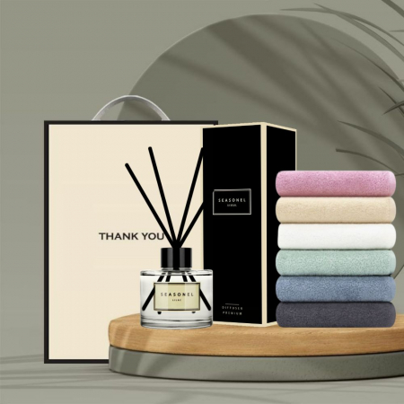 시즈넬 호텔 선물세트 디퓨저 200ml+송월 라이트무지 130g #3