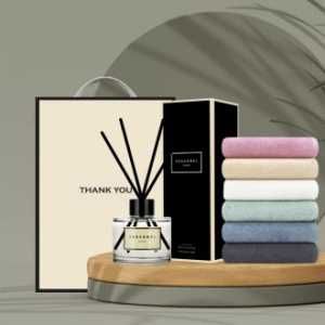 시즈넬 호텔 선물세트 디퓨저 200ml+송월 라이트무지 130g