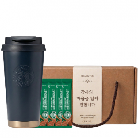 스타벅스 SS 블랙 매트 텀블러 + 스타벅스 스틱커피 + 기프트박스 #2