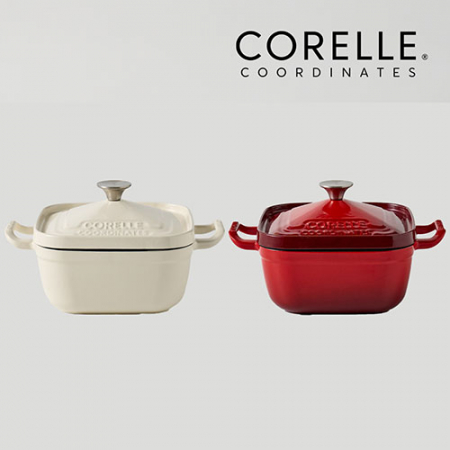 코렐 코디네이츠 무쇠 스칼렛 17cm 사각냄비 (스칼렛/아이보리) #2