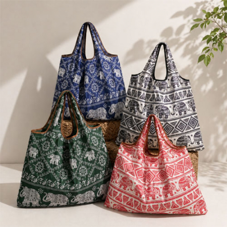 에스닉 코끼리 패턴 시장 가방 큰사이즈 #2