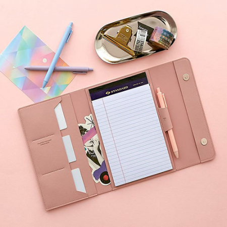 비즈니스 레더 노트패드 커버 + 펜 세트 A5 (노트패드 포함) #2