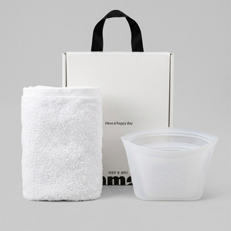 송월타올 무지 호텔타올 150g + 파파러브 실리콘 지퍼백 3종세트 500+1000+1500 ml #3