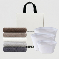 송월타올 무지 호텔타올 150g + 파파러브 실리콘 지퍼백 3종세트 500+1000+1500 ml