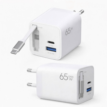 팝폰 릴케이블 TC66 GaN 65W PPS PD QC3.0 초고속 2.0 멀티 충전기 어댑터 #2