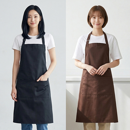 방수 앞치마 버클 목걸이형 로고인쇄 카페 식당 주방 공방 업소용 단체 유니폼 #2
