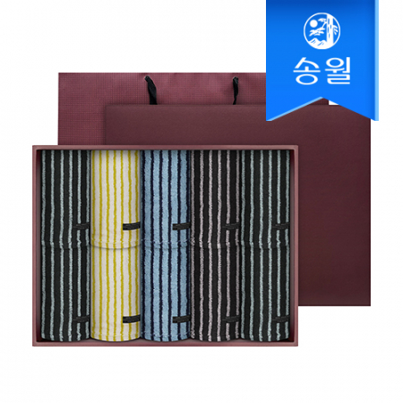 송월타월 솔리드스트라이프 44 10매 세면타올 선물세트(쇼핑백) #2