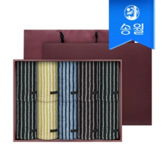 송월타월 솔리드스트라이프 44 10매 세면타올 선물세트(쇼핑백)