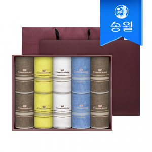 송월타월 카운테스마라 센치 10매 세면타올 선물세트(쇼핑백)